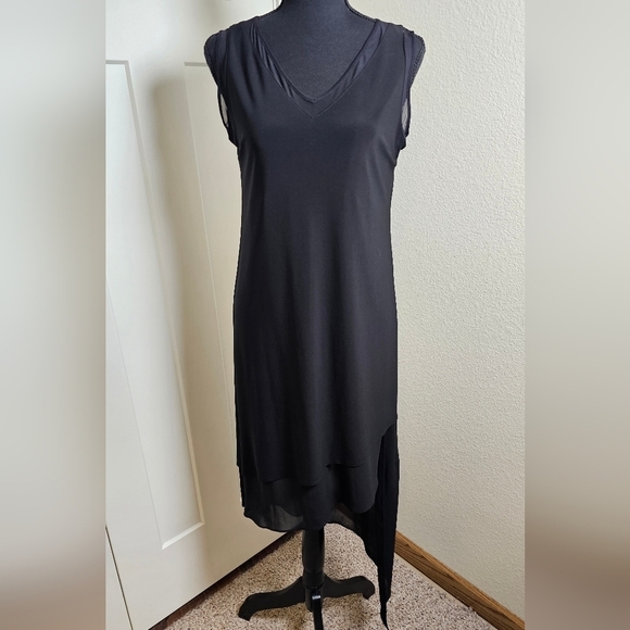 Joseph Ribkoff Black Asymetrical Dress with Cardigan Size 6 - 8 - Picture 7 of 13
